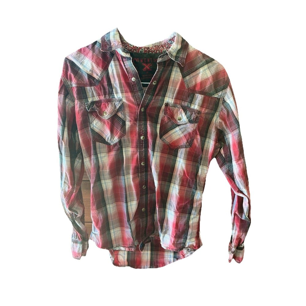 Twenty-X Wrangler Style shirt Men’s Medium Short Sleeve Snap‎ Buttons